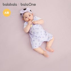巴拉巴拉 宝宝连体衣新生婴儿衣服哈衣2026新夏假两件透气短袖可爱