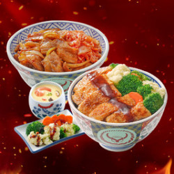 吉野家 炙烧豚香鸡肉4件套双人餐
