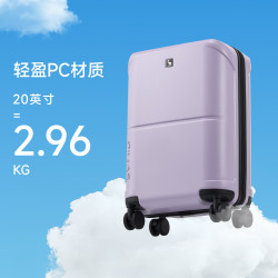 爱华仕 海岸线系列20寸行李箱女双层防爆拉链登机箱24密码拉杆箱男