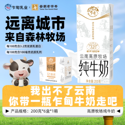 乍甸 全脂纯牛奶 200g*6盒