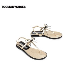 TOOMANYSHOES 女士沙滩排球编织平底凉鞋 TE6ZAG23DG1BL5