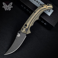 BENCHMADE 美国进口Benchmade蝴蝶865高硬度865BK-01黑棕色G10柄-黑刃