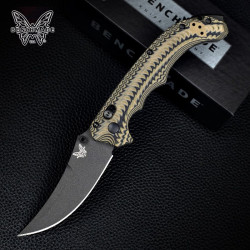 BENCHMADE 美国进口Benchmade蝴蝶865高硬度865BK-01黑棕色G10柄-黑刃