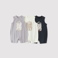 巴厘小猪 婴儿夏季连体衣无袖薄款背心哈衣爬服新生儿衣服超萌可爱宝宝夏装