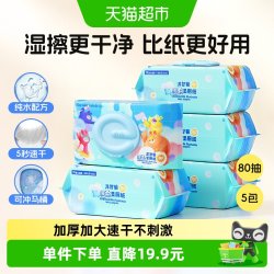 怡恩贝 洋甘菊湿厕纸 80片*5包