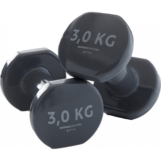 迪卡侬 Halteres Pvc 包胶哑铃 3kg*2只
