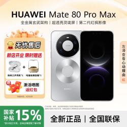 华为 Mate 80 Pro Max新旗舰麒麟9030全金属玄武架构超透亮灵珑屏鸿蒙系统手机 极地银 16GB+512GB