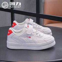 回力 童鞋男童小白鞋2026春秋新款时尚百搭女童鞋子皮面白色儿童鞋