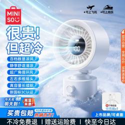 名创优品 桌面风扇小风扇2026新款充插两用超静音空气循环扇小型台式长续航3c认证usb办公室学生宿舍冷风扇