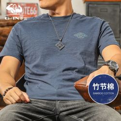 季言 男士圆领字母印花短袖T恤