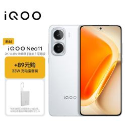 iQOO vivo iQOO Neo11 12GB+256GB驰光白  2K 144Hz珠峰屏 学生游戏手机 充电宝套装