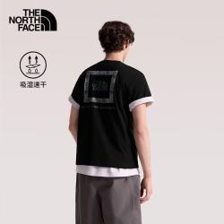 北面 26春夏新款T恤男户外情侣款印花圆领透气吸湿速干衣短袖t恤女8GXD JK3 S
