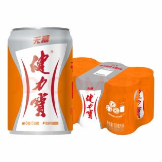 健力宝 0糖0脂0卡无糖橙蜜味200mL*6罐补充电解质运动碳酸饮料汽水