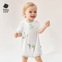 babycare 小柔风夏爬行服宝宝包屁衣莫代尔短袖三角连体衣婴儿衣服