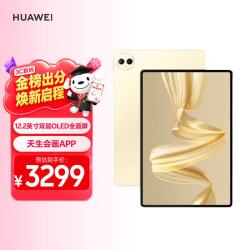 华为 MatePad Pro 柔光版 12.2英寸 HarmonyOS 4.2 平板电脑（2800×1840、12GB、256GB、WiFi版、流金）