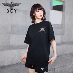 BOY LONDON N01021 烫金翅膀图案 男女士短袖T恤