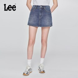 Lee 日常经典五袋款设计中蓝色女士牛仔裙裤休闲潮流LWB009914101