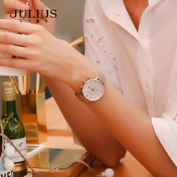 Julius 聚利時 学生 石英腕表 多功能防水潮流大表盘日历星期