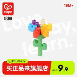 Hape 柔性PolyM积木 七彩 拼插积木