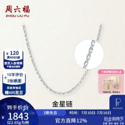 周六福 ZLF）  铂金项链女款PT950闪耀金星链白金素链 2.65g 42cm