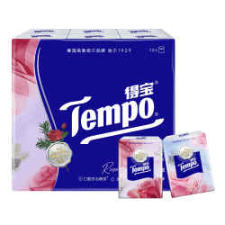 得宝 雪松玫瑰印花手帕纸
