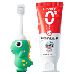 PROTEFIX 无氟婴儿宝宝牙膏+恐龙训练牙刷