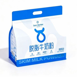 1号会员店 脱脂纯牛奶粉1kg*2袋