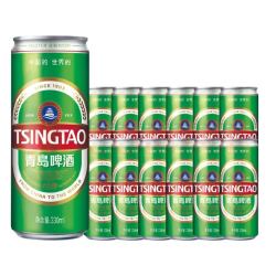 青岛啤酒 经典原麦汁浓度11°P 啤酒 纤体罐啤  330mL 12罐