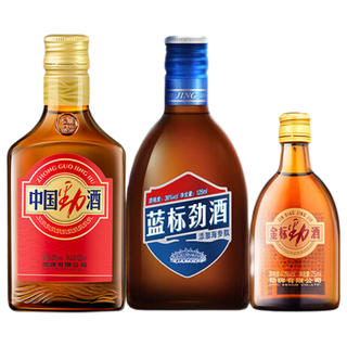 劲牌 中国劲酒 无糖蓝标金标组合 125ml*3瓶 38度 养生酒