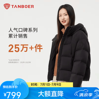 坦博尔 连帽羽绒服女泡芙短款韩版面包服
