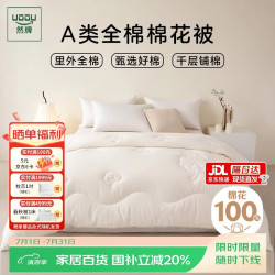 然牌 100%棉花被 A类空调被纯棉棉被春秋被 约3.2斤150x200cm