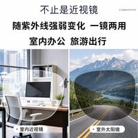 万新 10025-BK 非球面变色防蓝光 黑色 1.56折射率 近视眼镜