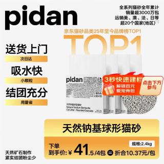 PIDANCAT 天然钠基球型猫砂2.4kg*4包