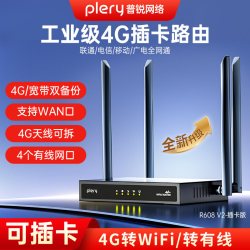 PLERY R608v2 WiFi6双链路备份4G插卡CPE路由器