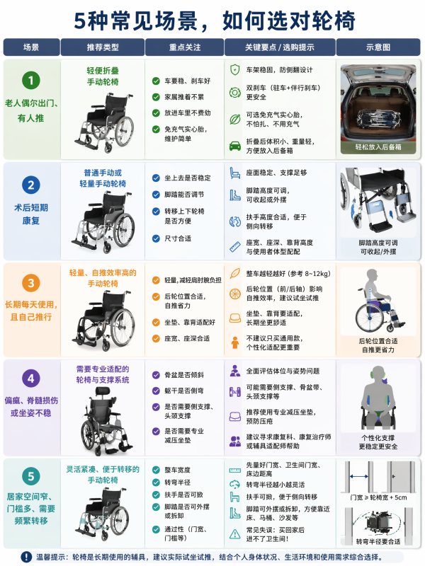 如何选择轮椅:别只看价格,先看身体、场景和照护方式