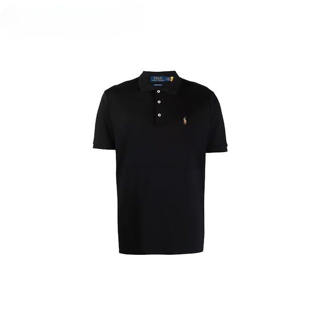 RALPH LAUREN 夏季潮流休闲男短袖t恤polo衫修身710713130黑色L