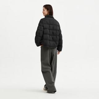 坦博尔 TB62350266 衬衫领轻薄短款羽绒服 黑色 XS(155)