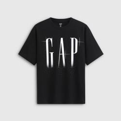 Gap 晚八 盖璞Gap男女装2026春季新款纯棉logo渐变印花宽松短袖T恤尺码