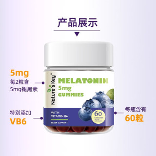 Nature's Key 自然之钥 褪黑素软糖 5mg*60粒 蓝莓味