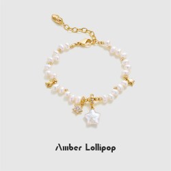 安铂洛利 AmberLollipop珍珠手链女淡水巴洛克星星手串2026新款 北极星系列