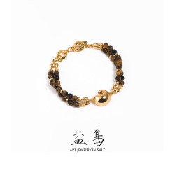 盐岛锦鲤虎眼石串珠手链高级感轻奢精致手串女多层小众设计新中式