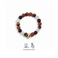 盐岛锦鲤大号手串虎眼石玛瑙串珠手链高级感小众原创设计饰品礼品