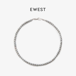 E&West EWEST 巴洛克珍珠项链女灰色小众高级原创轻奢颈链锁骨链毛衣链
