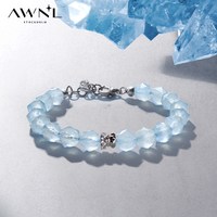 移动端:AWNL 刺梨蔷薇海蓝宝手链女五行手串天然水晶饰品生日礼物送女友