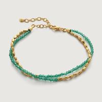 移动端:MONICA VINADER 莫妮卡手链Beads迷你宝石双层串珠叠戴绿松石手串