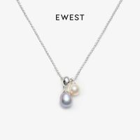 移动端：E&West 巴洛克珍珠项链 45+5cm 流石-双色珍珠吊坠