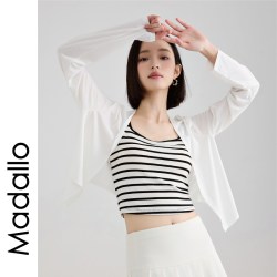 莫代尔 黄色外搭开衫薄纱夏天女薄款夏冰丝空调衫针织罩衫莫代尔短款上衣