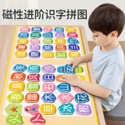 奕思瑞 儿童识字拼图磁性2-3-6岁宝宝幼儿看图识字认字卡片学前早教玩具 磁性识字拼图