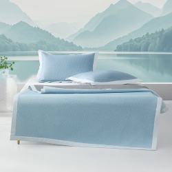水星家纺 百丽丝 凉席 120cm×195cm 蓝色