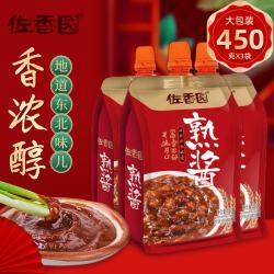 佐香园 熟酱 黄豆酱 450g*3 东北大酱 非转基因大豆